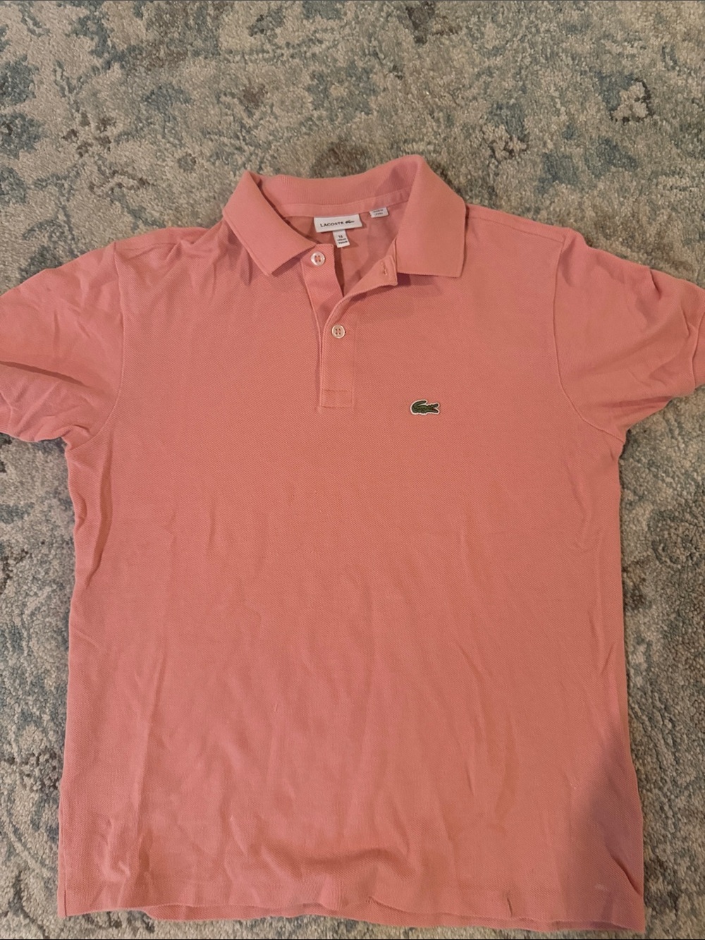 Lacoste Men's Coral Pink Pique Polo